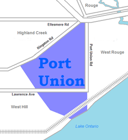 Mappa di Port Union PNG