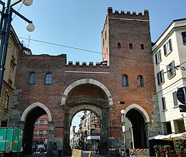 "Porta Ticinese", one of the remaining gates from the medieval walls of Milan Porta Ticinese Gates, Milan.jpg