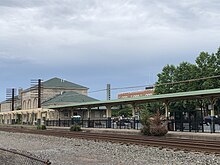 The Charles W. Dickinson Transportation Center, where all PART buses originate, formerly the Pottstown train station Pottstown station 2020.jpg