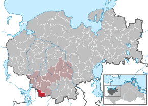 Poziția Rögnitz pe harta districtului Nordwestmecklenburg