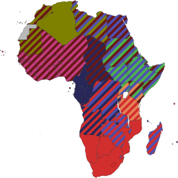 Map of the African Economic Community.
CEN-SAD
COMESA
EAC
ECCAS
ECOWAS
IGAD
SADC
UMA RECs of the AEC.svg