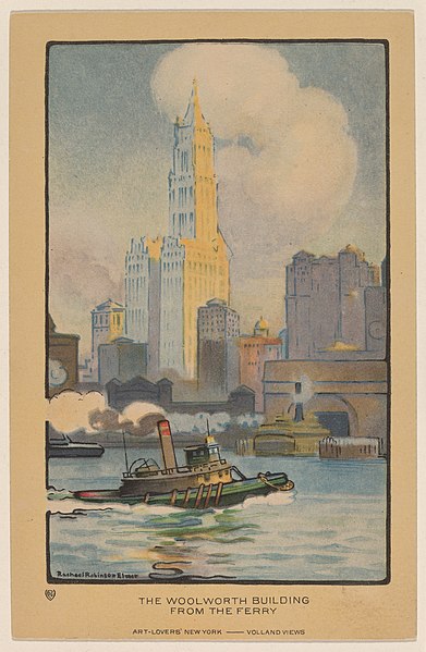 File:Rachael Robinson Elmer, The Woolworth Building from the Ferry, 1914, NGA 147965.jpg