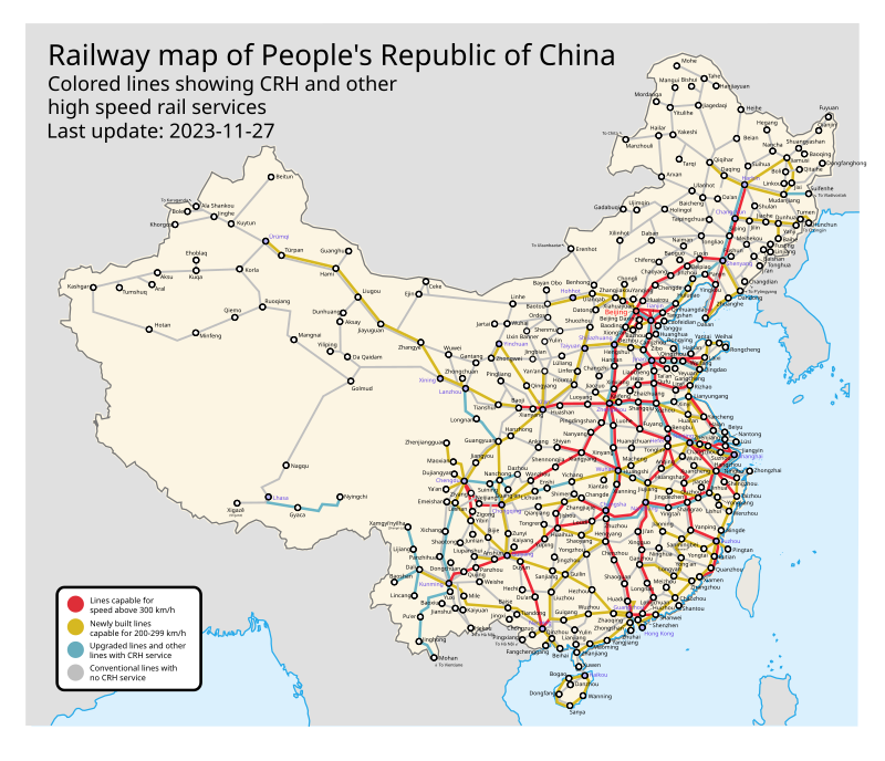 List of high speed railway lines in China Wikipedia