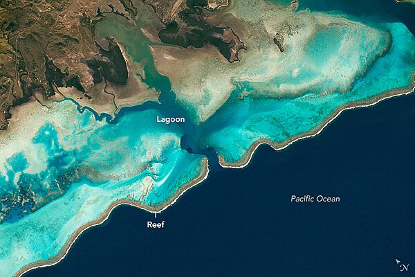 Coral reefs of New Caledonia from ISS, September 9, 2020