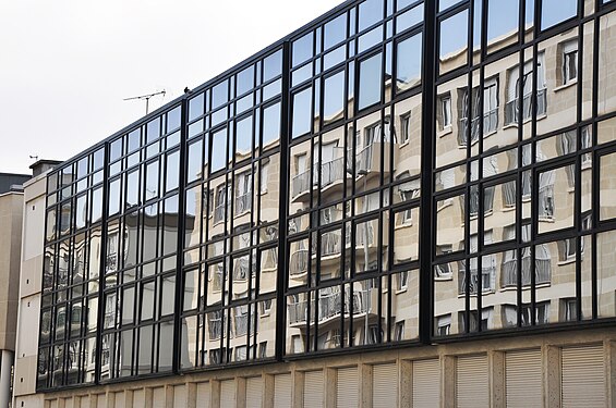 Reflection of building on building