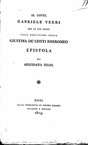 Ressi, Adeodato - Al Conde Gabriele Verri para su boda con la noble mujer Giustina de 'Conti Borromeo, 1819 - BEIC 13831587.jpg