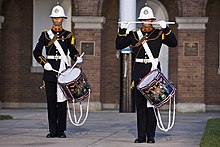 Buglers from the Band of His Majesty's Royal Marines Scotland with Number 1 Full Dress. Retirement ceremony 130920-M-LU710-094.jpg