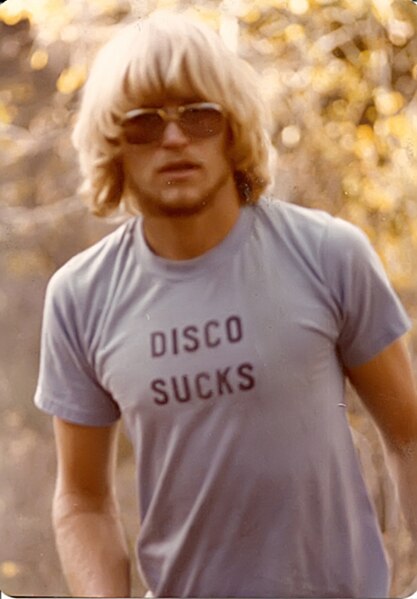 Disco music backlash had started around 1977.