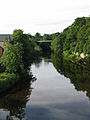 The River Wear in Durham City, looking towards Kingsgate Bridge from Elvet Bridge