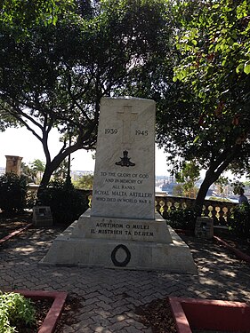 Royal Malta Artillery Memorial in Valletta