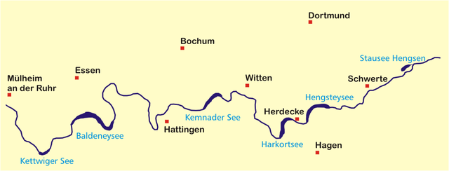 Die Ruhrstauseen im Ruhrgebiet im Überblick