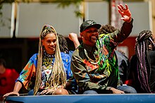 Sabathia with his wife in 2019 Sabathias (48266215421).jpg