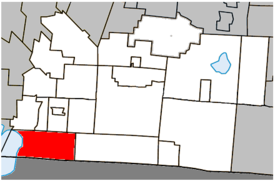 Location within Brome-Missisquoi Regional County Municipality.