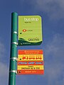 The bus stop at Wight City, on Culver Parade, Sandown, Isle of Wight. At the time of photographing it served Southern Vectis route 10, however as this was being withdrawn a few days later, the information had already been changed to show route 8 which was being re-routed to serve this stop. The Sandown Road Train also served this stop, however was withdrawn at the end of the 2009 Summer season.