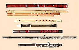 Ensemble de flûtes, le picolo est la plus petite.