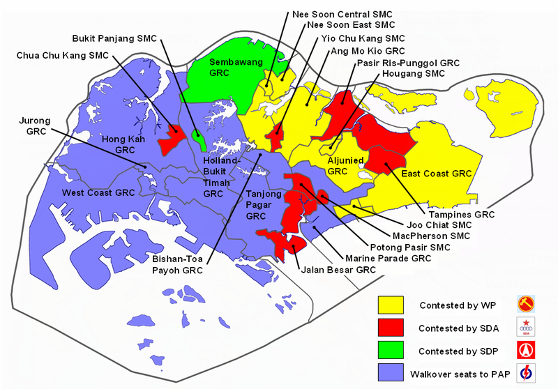 File:Singapore GE 2006, contested seats.png