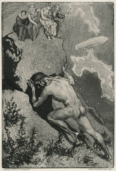 "Sisifo e le Facoltà", incisione di Max Klinger (1914)