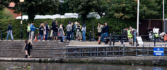 Filming scene from "Pandora" at the Bristol Harbour