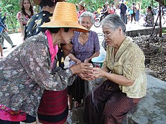 Songkran Respekt for ældre.