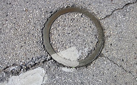 A metal ring marks the location of the Sputnik 4 impact
