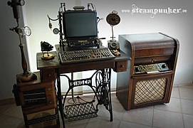 Ordinateur personnel steampunk (XIXe siècle).