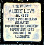 Stolperstein Albert Levy, Aachen-Haaren.JPG