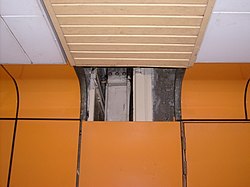 A blast door of a subway shelter in Singapore Subway Shelter Blast Door.JPG