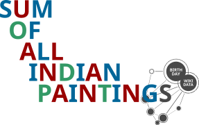 Sum of all Indian paintings logo for Wikidata's 8th birthday.svg