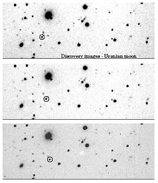 Entdeckungsbilder von Sycorax, 1997