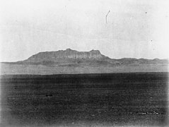 1908 image of a mountain associated with Muhammad and Lawrence of Arabia, 40 mi (64 km) from Tabuk