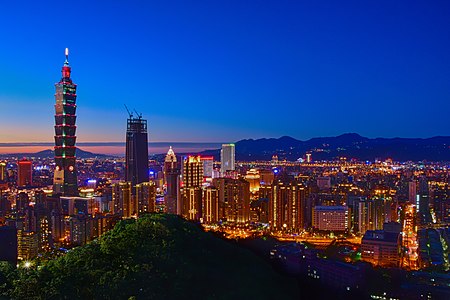 Taipei, home to the highest number of skyscrapers in Taiwan in 2017 when Taipei Nan Shan Plaza was still under construction.