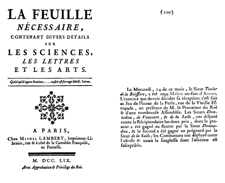 File:Texier de la Boiſſiere reçu Maître en-fait-d'Armes, 14 mars 1759.png