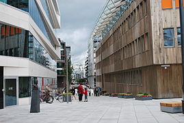 Tjuvholmen allé sett nordover fra Albert Nordengens plass Foto: Helge Høifødt