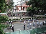 2008 Summer Olympics torch relay in front of the Former Kowloon British School.