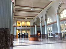 Union Station Lobby is the main entrance to Minute Maid Park, and the former concourse of Houston's original Union Station built in 1911. Union Station Lobby at Minute Maid Park-no banners.jpg