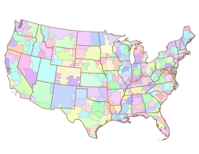 Map of Television Market Areas in the contiguous United States (2013)