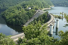 Urft Reservoir, aerial view (2009) Urfttalsperre1.JPG