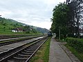 Locomotivă diesel-electrică în stația Vișeu de Jos, Maramureș.