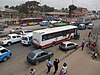 Verkehrszentrale vor dem Bahnhof Viana in Luanda