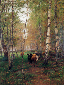 Køer i birkeskoven, 1886