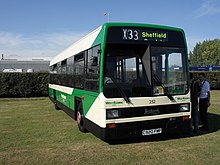 Preserved Leyland Lynx in West Riding Buses livery in September 2009 West Riding Buses bus 252 (C920 FMP), Showbus rally 2009.jpg