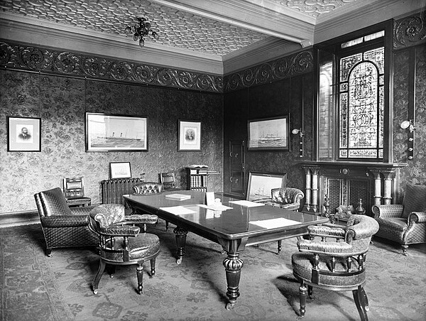 Chairman Pirrie's office at the headquarters of Harland & Wolff.