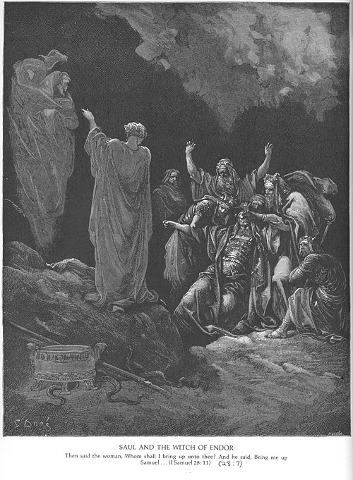 Saul and the Witch of Endor by Gustave Dore.