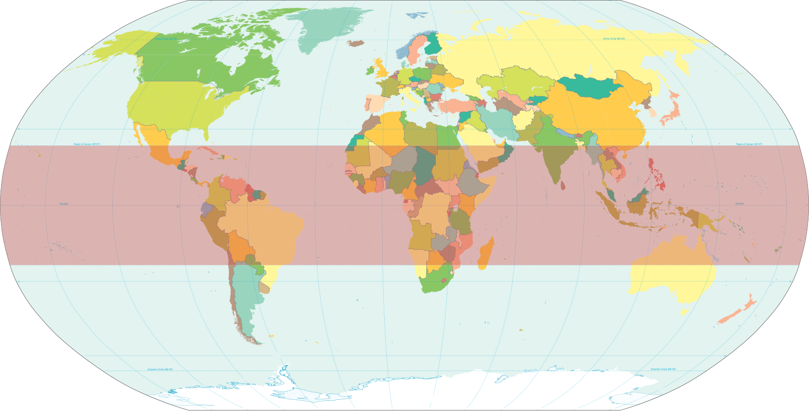 In most areas of the world. Северный Тропик (Тропик рака). Зоны земли тропики субтропики.