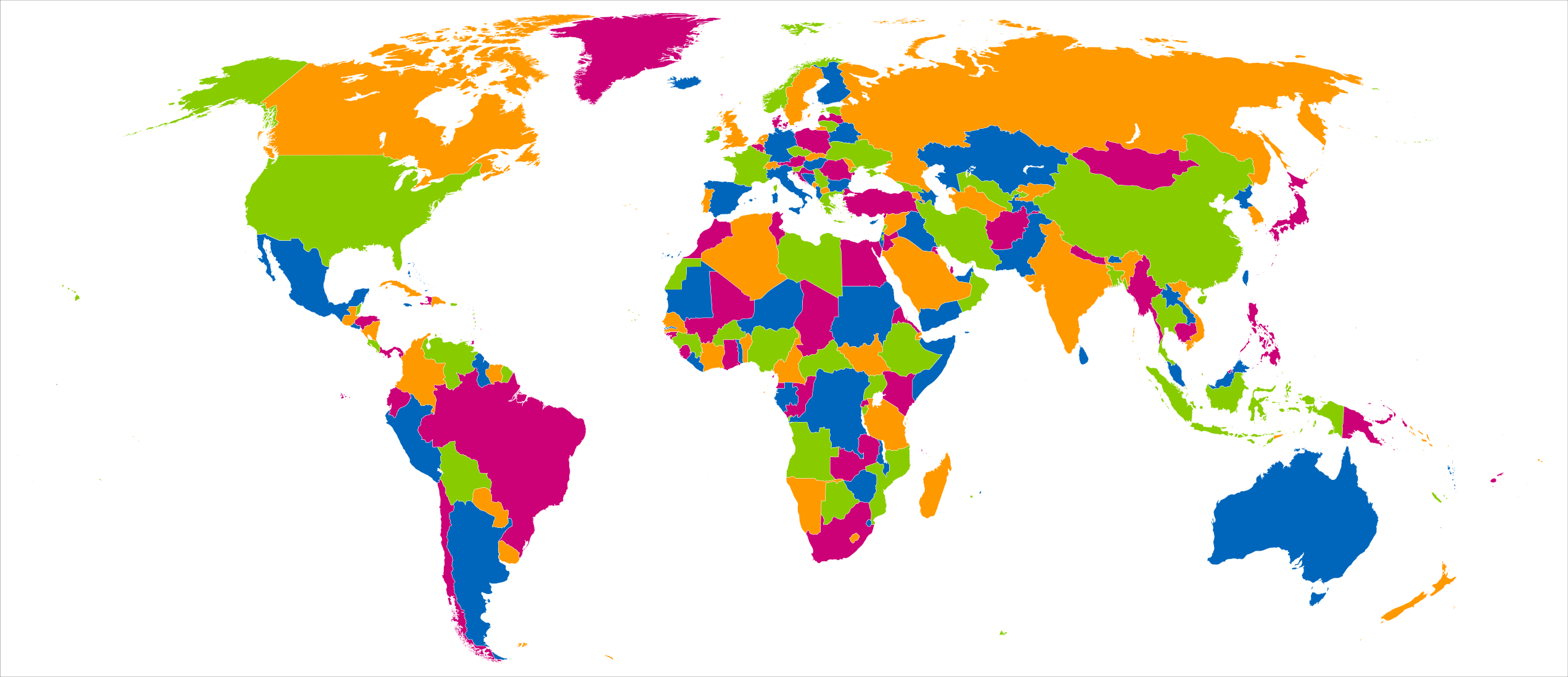 4 Colour Theorem All The World S Countries Can Be Coloured Using Only 4 Colours So That No Two Adjacent Countries Share The Same Colour Brilliant Maps