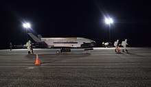 The Boeing X-37B, the only CRV and OSP design to make it into production X-37b at NASA Kennedy Space Center Shuttle Landing Facility 2019, Oct. 27.jpg
