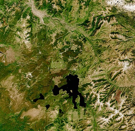 Satellite image of Yellowstone National Park in 2020