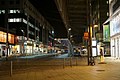 Tram stop at Main Stadion at night