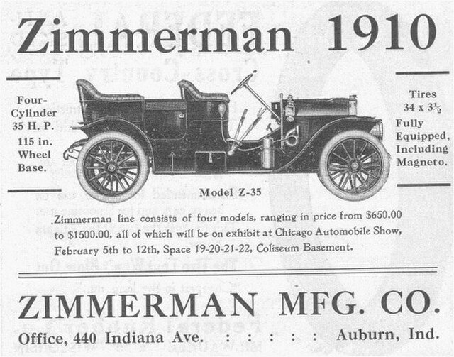1910 Zimmerman Model Z-35 touring sedan