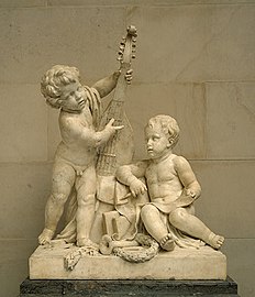 La Poésie et la Musique (1774-1778), marbre, Washington, National Gallery of Art.